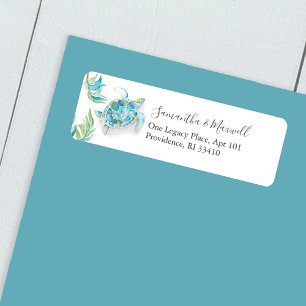Sea Turtle Beach Return Address Label