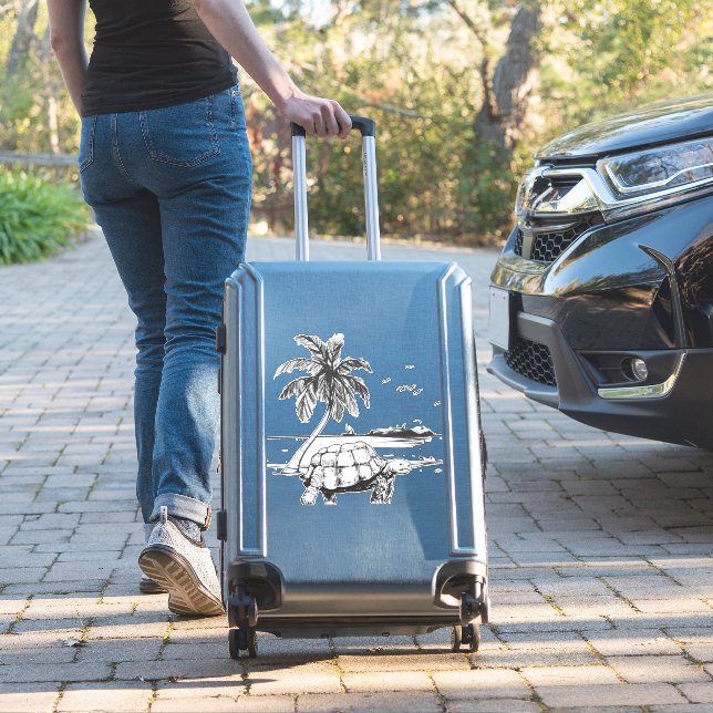 Sea Turtle Beach Sea Palm Turquoise (Suitcase Insitu)