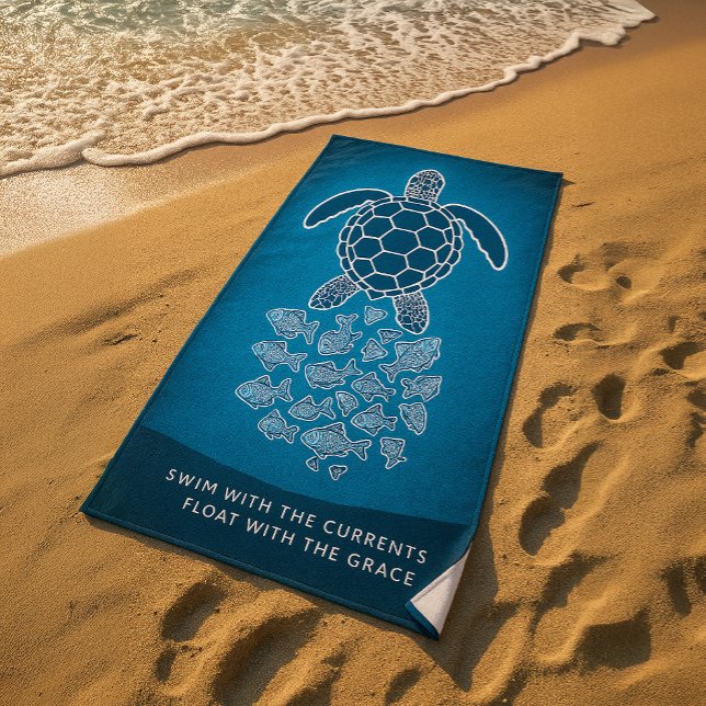 Sea Turtle Beach Towel – Swim with the Currents (Creator Uploaded)