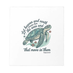 Sea Turtle Bible Verse Vintage Engraving Design_1 Notepad