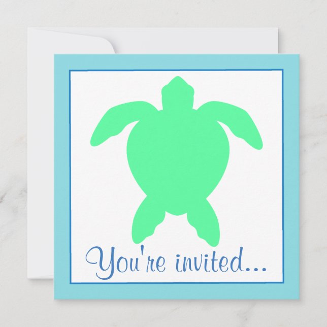 Sea Turtle Birthday Party Invitation (Front)