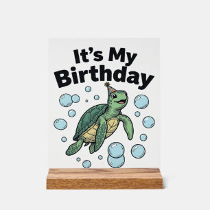 Sea Turtle Birthday Shirt Design_1 Acrylic Sign