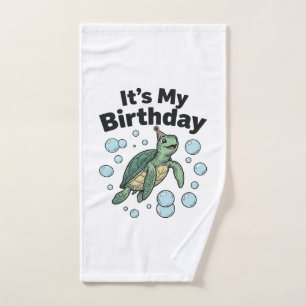 Sea Turtle Birthday Shirt Design_1 Hand Towel
