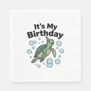 Sea Turtle Birthday Shirt Design_1 Napkin