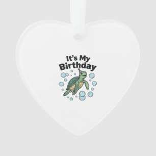 Sea Turtle Birthday Shirt Design_1 Ornament