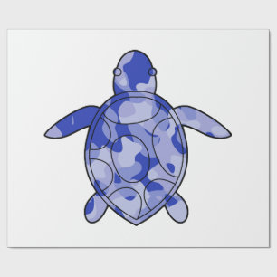 Sea Turtle blue camo Wrapping Paper