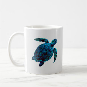 Sea  turtle, blue coffee mug