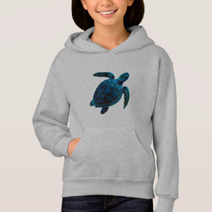 Sea turtle, blue drawing  
