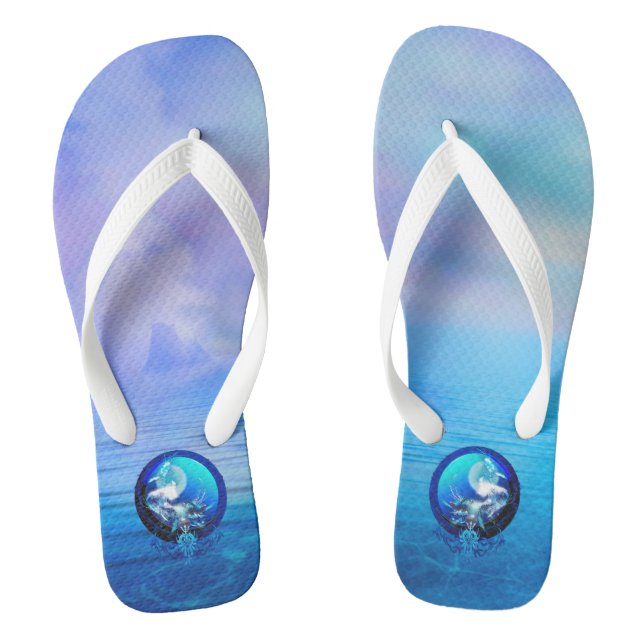 SEA TURTLE BLUE MOON RACE THONGS (Footbed)