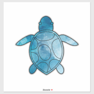 Sea Turtle blue watercolor