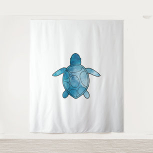 Sea Turtle blue watercolor Tapestry