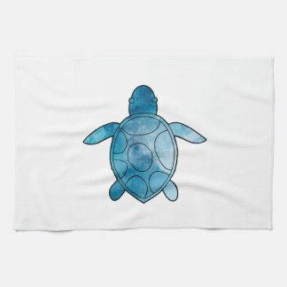 Sea Turtle blue watercolor Tea Towel