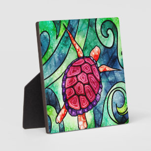 Sea Turtle Bright Colours Plaque
