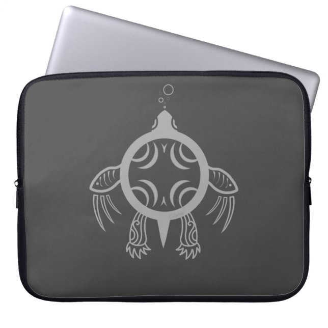 Sea Turtle Bubbles Laptop Sleeve (Front)