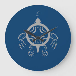 Sea Turtle Bubbles Large Clock