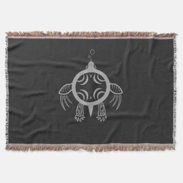 Sea Turtle Bubbles Throw Blanket (Front)