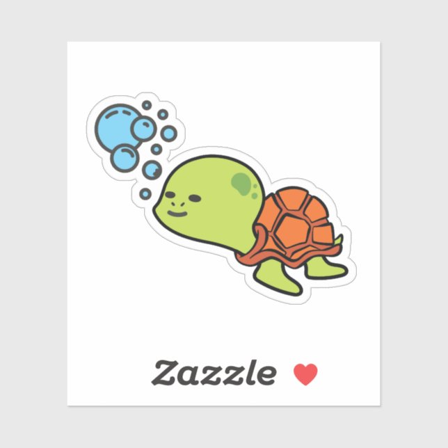 Sea turtle cartoon baby seat turtle cut sticker (Sheet)