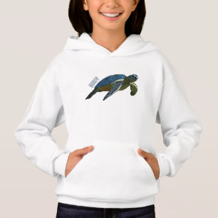 Sea turtle cartoon illustration