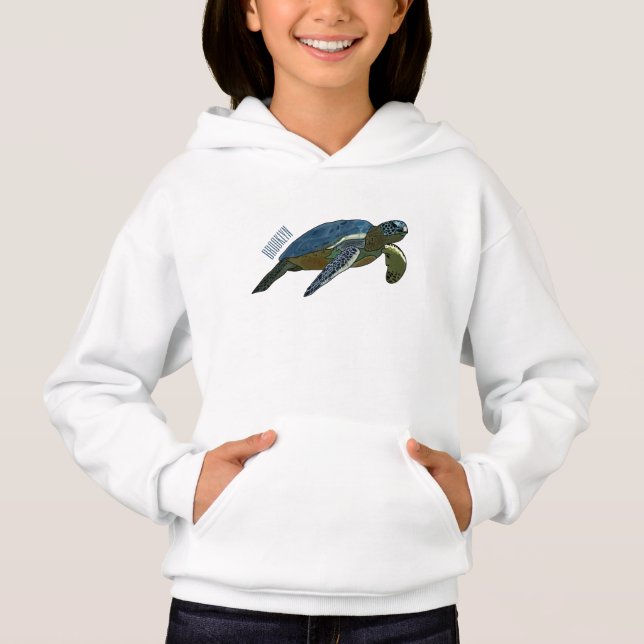 Sea turtle cartoon illustration (Front)