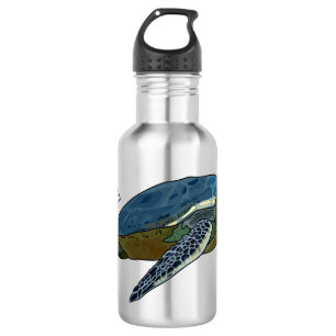 Sea turtle cartoon illustration 532 ml water bottle