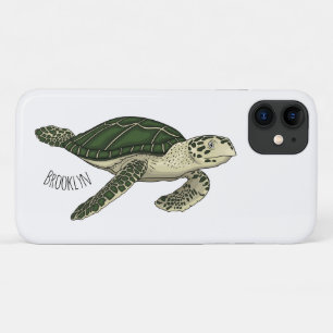 Sea turtle cartoon illustration iPhone 11 case