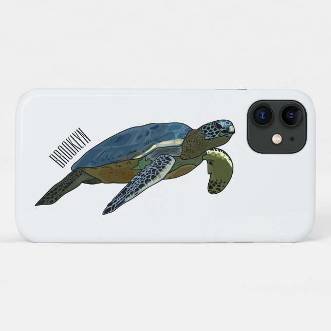 Sea turtle cartoon illustration Case-Mate iPhone case (Back (Horizontal))