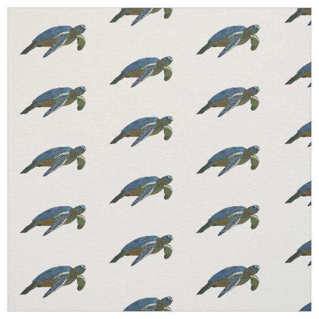 Sea turtle cartoon illustration fabric (Swatch)