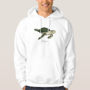 Sea turtle cartoon illustration hoodie