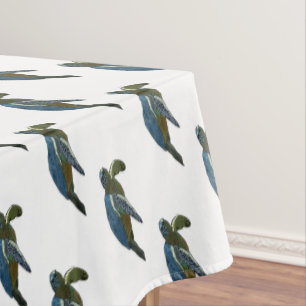 Sea turtle cartoon illustration tablecloth
