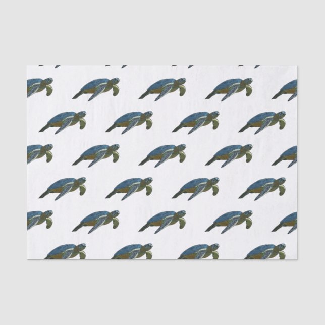 Sea turtle cartoon illustration tissue paper (Front)