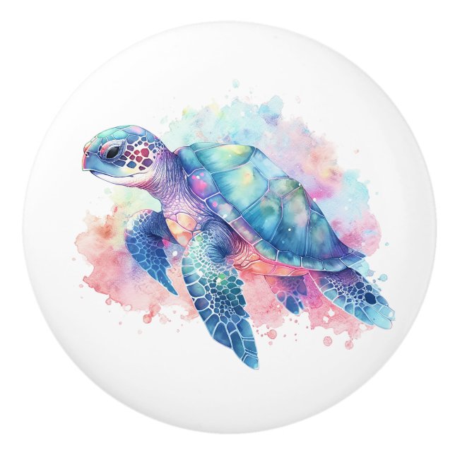 Sea Turtle Ceramic Knob (Front)