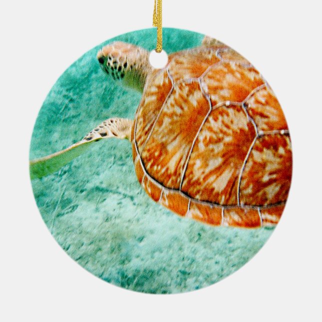 Sea Turtle Ceramic Ornament (Back)