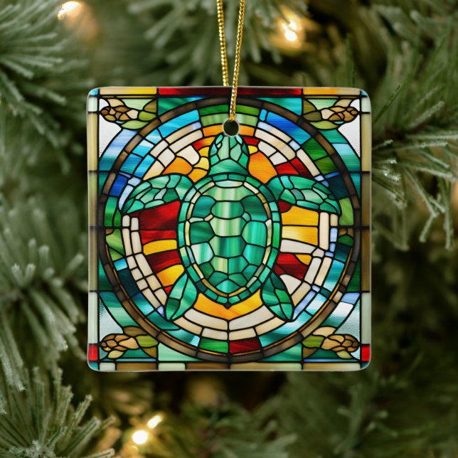 Sea Turtle Ceramic Ornament (Tree)