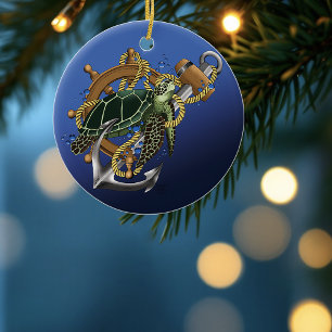  Sea Turtle Ceramic Ornament