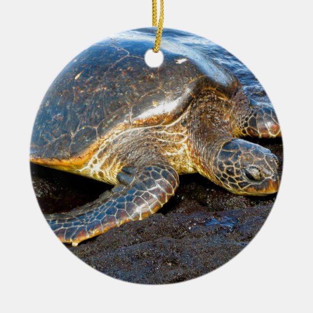 Sea Turtle Ceramic Tree Decoration (Front)