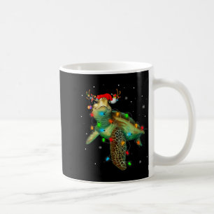 Sea Turtle Christmas Lights Funny Santa Hat Merry  Coffee Mug