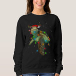 Sea Turtle Christmas Lights Santa Hat Merry Christ Sweatshirt<br><div class="desc">Sea Turtle Christmas Lights Santa Hat Merry Christmas</div>