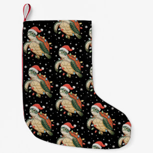 Sea Turtle Christmas Lights Xmas Hat Holiday  Small Christmas Stocking