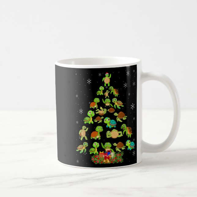 Sea Turtle Christmas Tree Matching Family Xmas Tre Coffee Mug (Right)