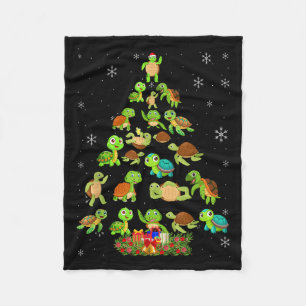 Sea Turtle Christmas Tree Matching Family Xmas Tre Fleece Blanket