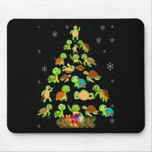 Sea Turtle Christmas Tree Matching Family Xmas Tre Mouse Pad
