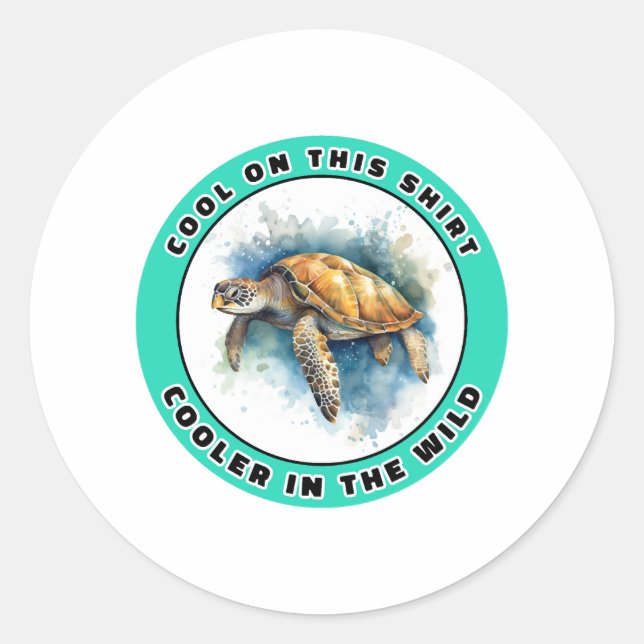 Sea Turtle Classic Round Sticker (Front)