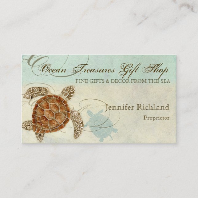 Sea Turtle Coastal Beach - Business Cards (Front)