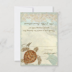 Sea Turtle Coastal Beach - DIY Tent Place Cards