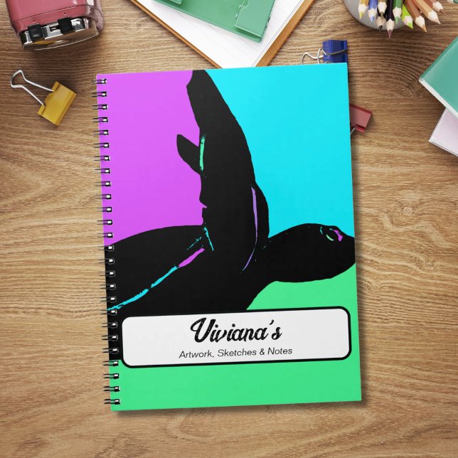  Sea Turtle Colourful Aqua Pink Turquoise Custom Notebook (Creator Uploaded)