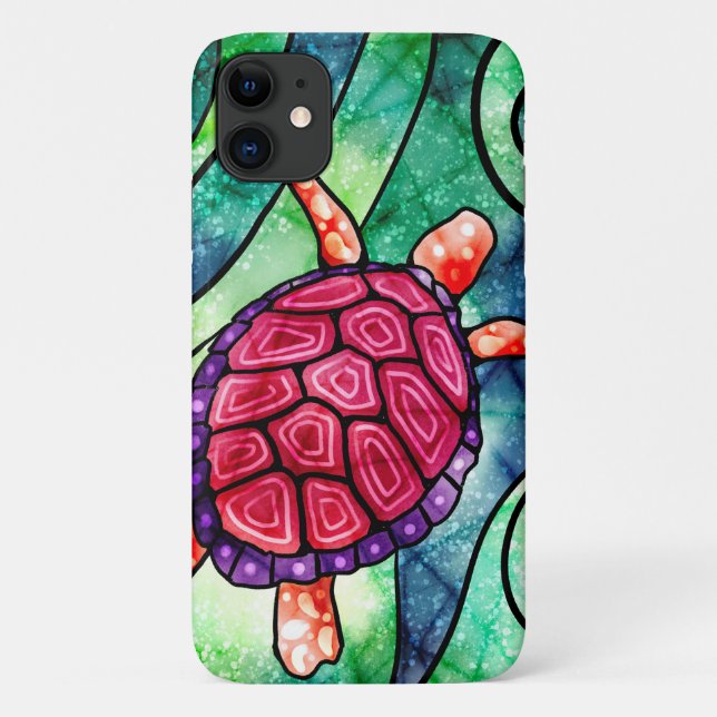 Sea Turtle Colourful Bright Tropical Case-Mate iPhone Case (Back)