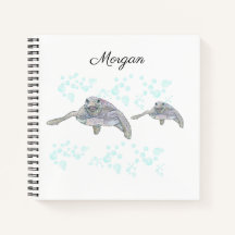Sea Turtle Colourful Original Drawing Personalised
