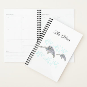 Sea Turtle Colourful Original Drawing Personalised Planner