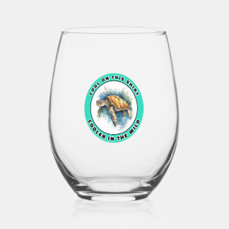 Sea Turtle Copy Copy Copy Copy Copy Stemless Wine Glass