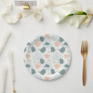 Sea Turtle Coral Reef Nautical Paper Plate